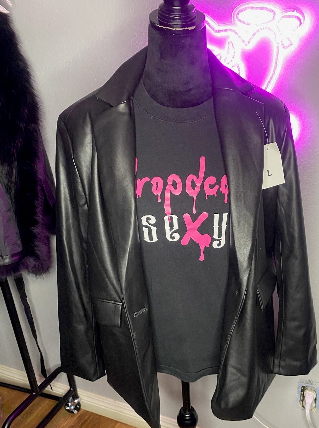 Faux Leather Blazer
