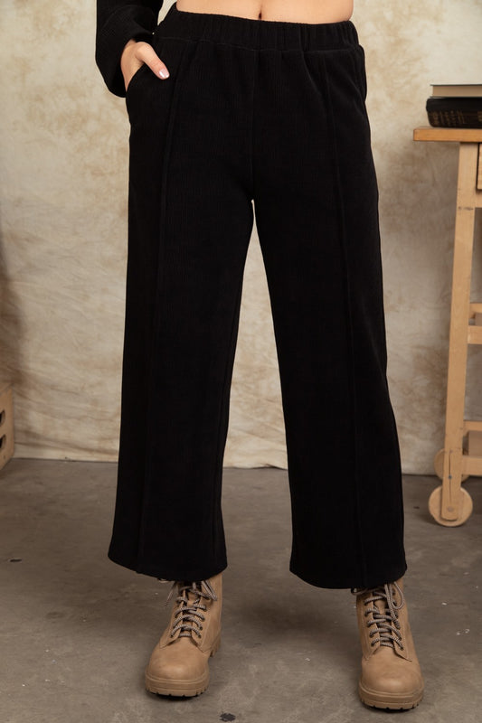 Corduroy Pintuck Solid Pants